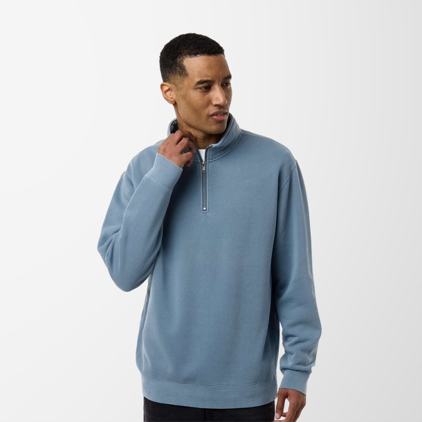 Independent Trading Co. Adult Quarter-Zip Pigment-Dyed Pullover