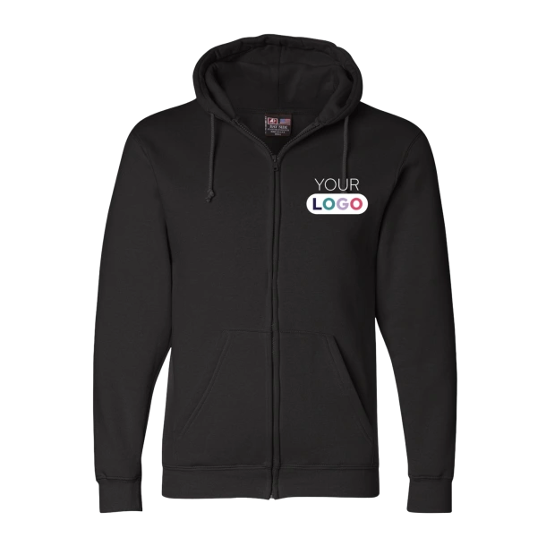 Bayside Men's Full-Zip Fleece Hoodie