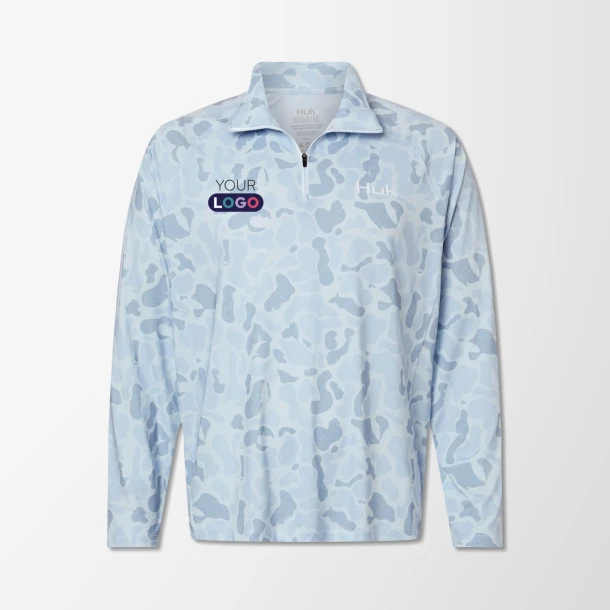 HUK Men's Printed Quarter-Zip Airweight Pullover