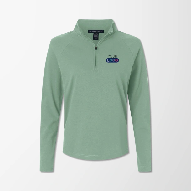 Devon & Jones Women's Quarter-Zip Pebbled Seaton Pullover