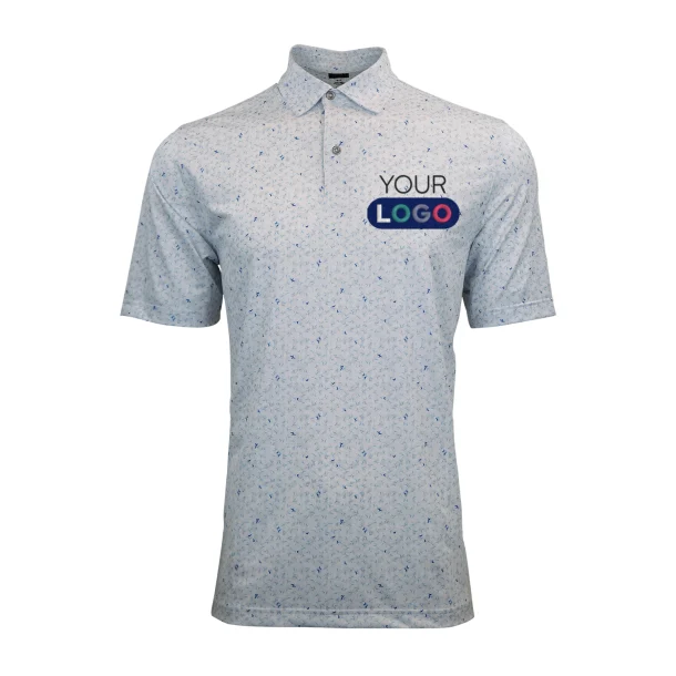 Greg Norman Men's Printed Pique Polo