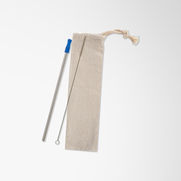 Stainless Straw Kit with Cotton Pouch