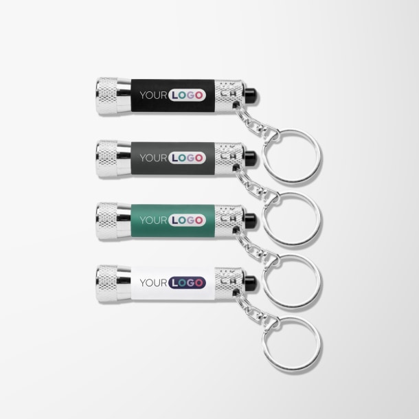 Porte-clés avec 3 LED et revêtement en caoutchouc