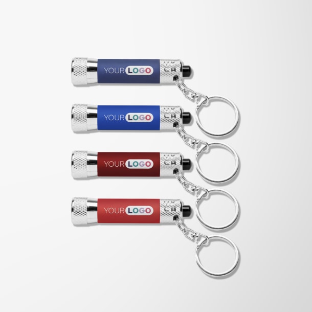 Porte-clés avec 3 LED et revêtement en caoutchouc