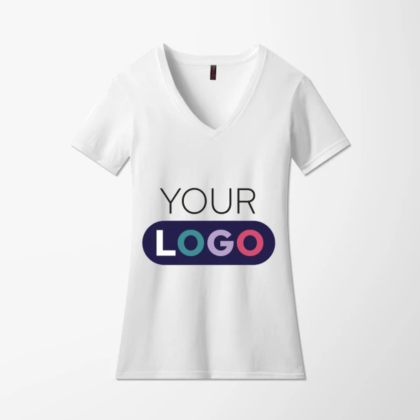 District® Women’s V-Neck Perfect Blend® CVC T-Shirt