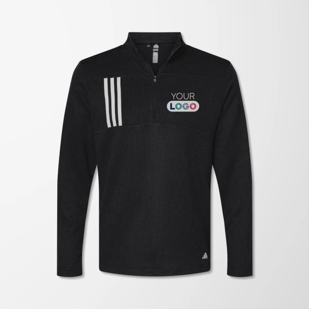 adidas® Men's Quarter-Zip Double-Knit Pullover