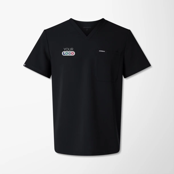 Jaanuu Men's V-Neck Scrub Holmes Everyday Top with Pocket