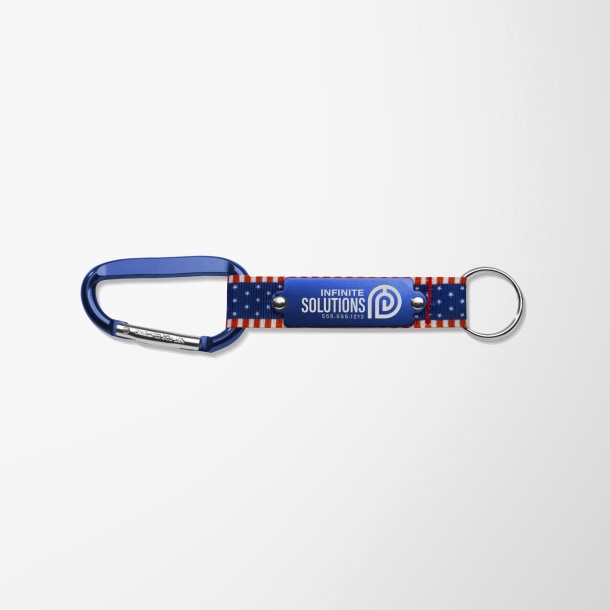Engraved Patriotic Carabiner Keychain