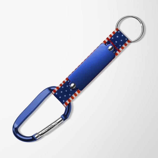 Engraved Patriotic Carabiner Keychain
