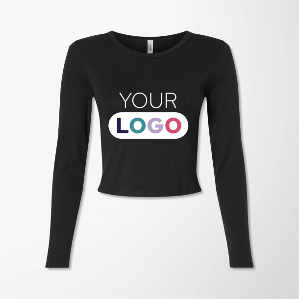 American Apparel Women's Long-Sleeve Cropped Baby Rib T-Shirt