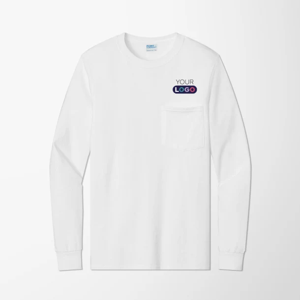 Port & Company® Adult Long-Sleeve Essential T-Shirt with Pocket