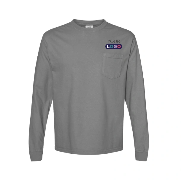 Comfort Colors® Garment-Dyed Long Sleeve Pocket T-Shirt