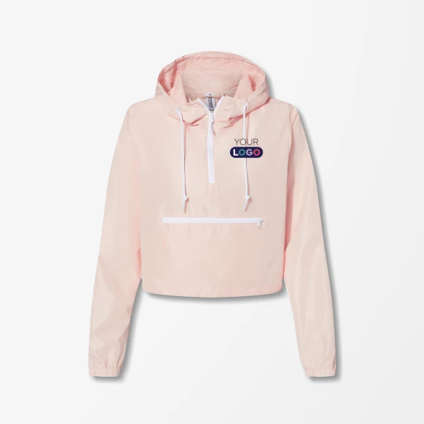 Independent Trading Co. Women's Cropped Quarter-Zip Windbreaker Jacket