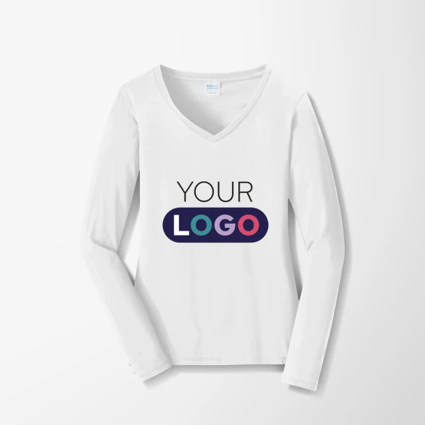Port & Company® Women's Long-Sleeve V-Neck Fan Favorite™ T-Shirt