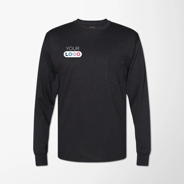 Hanes Men's Long-Sleeve Workwear T-Shirt with Pocket