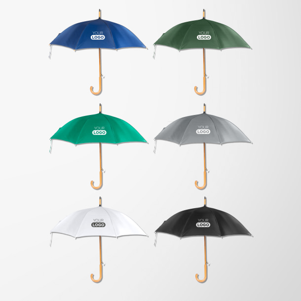 Parapluie Kyle à ouverture automatique avec poignée en bois