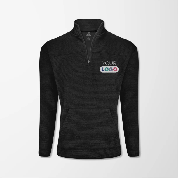 J. America Adult Quarter-Zip Pebbled Fleece Pullover