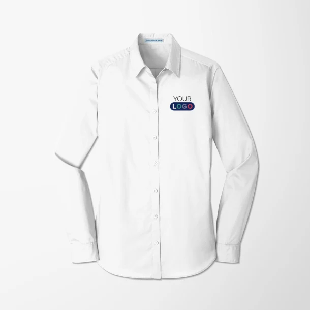 Port Authority® Women's Long-Sleeve Poplin Carefree Shirt
