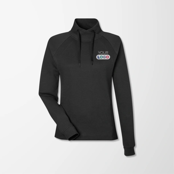 North End Women's Cross-Neck Waffle Rhythm Pullover