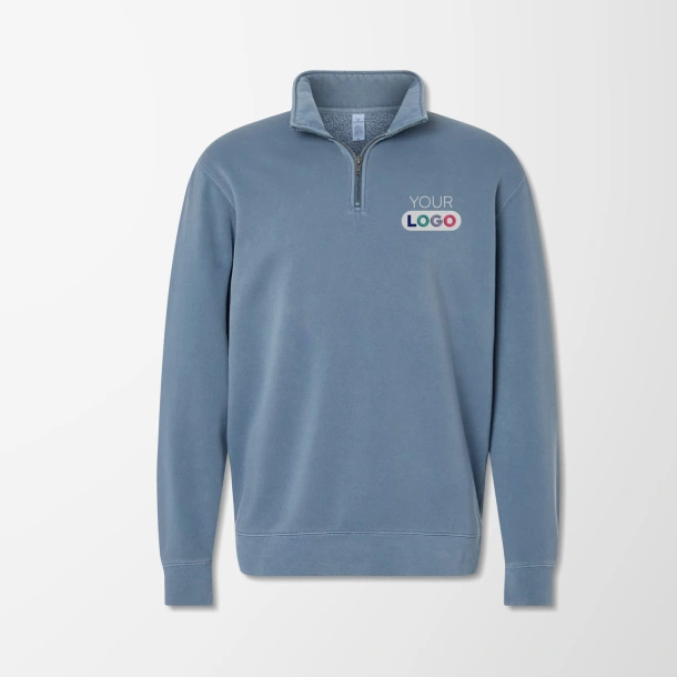 Independent Trading Co. Adult Quarter-Zip Pigment-Dyed Pullover
